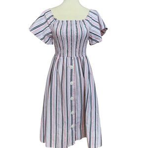 Robert Louis | Pink Striped Off Shoulder Dress SM